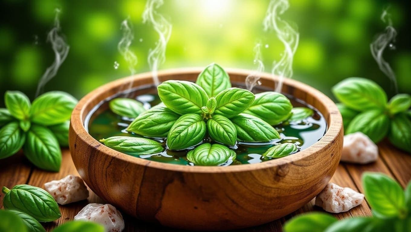 O Poder do Banho de Manjericão Verde O Poder do Banho de Manjericão Verde