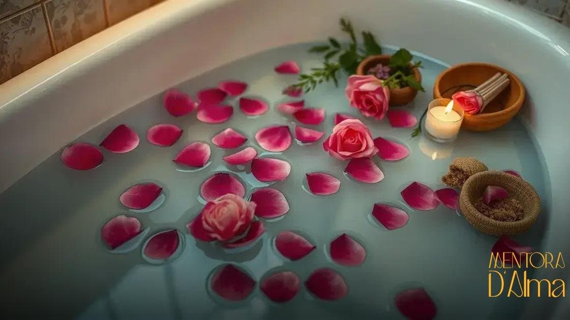 Banho de pétalas de rosa com ingredientes variados: segredos para relaxar e revitalizar Banho de pétalas de rosa com ingredientes variados: segredos para relaxar e revitalizar